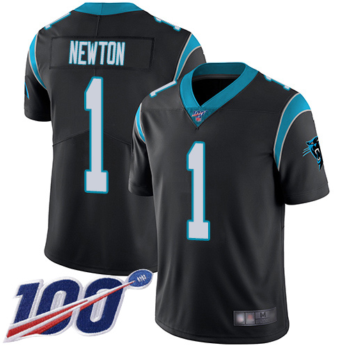 Carolina Panthers Limited Black Men Cam Newton Home Jersey NFL Football #1 100th Season Vapor Untouchable->carolina panthers->NFL Jersey
